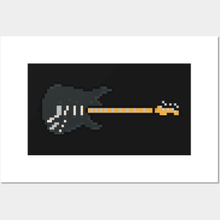 Pixel The Black Strat Guitar Posters and Art